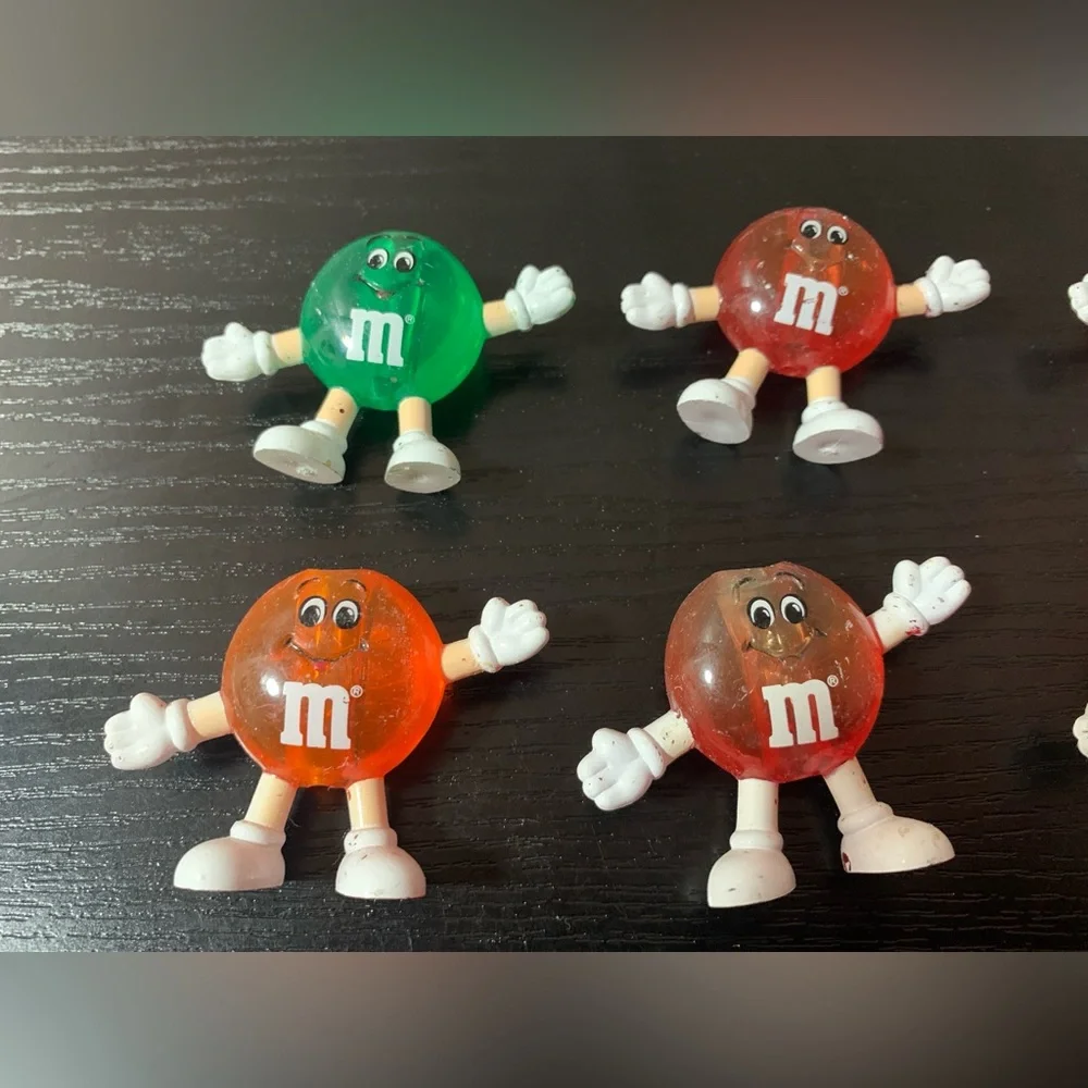 M&M's Christmas Light Replacement Covers Figures Vtg Transparent Set of 9